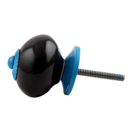 Black Round Turquoise Fitting Ceramic Knob